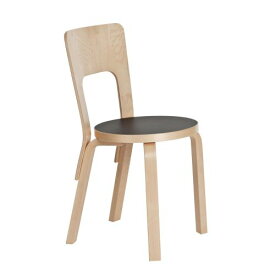 チェア66 ブラックリノリウム (artek アルテック Carry Away) 椅子 丸いす 木製 丸型 北欧 丸椅子 腰掛け ウッドスツール おしゃれ シンプル 軽い リビング インテリア 【送料無料】