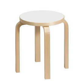 スツールE60 ホワイトラミネート (artek アルテック Carry Away) 椅子 丸いす 木製 丸型 北欧 チェア 丸椅子 腰掛け ウッドスツール おしゃれ シンプル 軽い 【送料無料】
