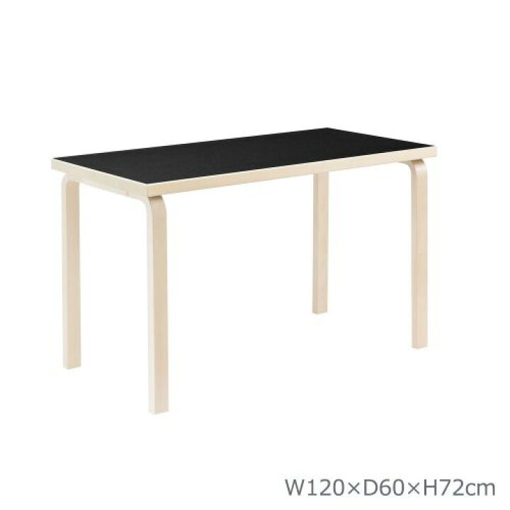 楽天市場】テーブル80A ブラックリノリウム W120×D60cm (Artek 