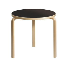 テーブル90B ブラックリノリウム φ75×H72cm (Artek アルテック) つくえ デスク ダイニングテーブル オフィスデスク 北欧 おしゃれ シンプル ナチュラル 長方形 4脚 木製 フィンランド 【送料無料】【代引不可商品】