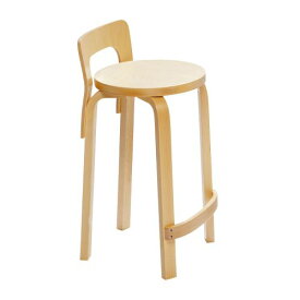 ハイチェアK65 バーチ (artek アルテック Carry Away) 椅子 ダイニングチェア ダイニング ダイニング椅子 食卓椅子 おしゃれ 在宅ワーク アンティーク 木製 家具 ホテル カフェ 【送料無料】【代引不可商品】