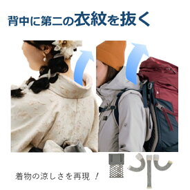 「背中に第二の衣紋を」衣服の煙突効果をリュックにも再現 ランドセル リュック ザック 汗染み 汗冷え 熱だまり 熱中症 対策 背中の蒸れ対策におすすめ 「ムレダス」背中（うなじ）に差し込むだけ 軽量 薄い 学生 通学 ビジネスマン 通勤 登山 パンツの蒸れ汗対策にも2役便利