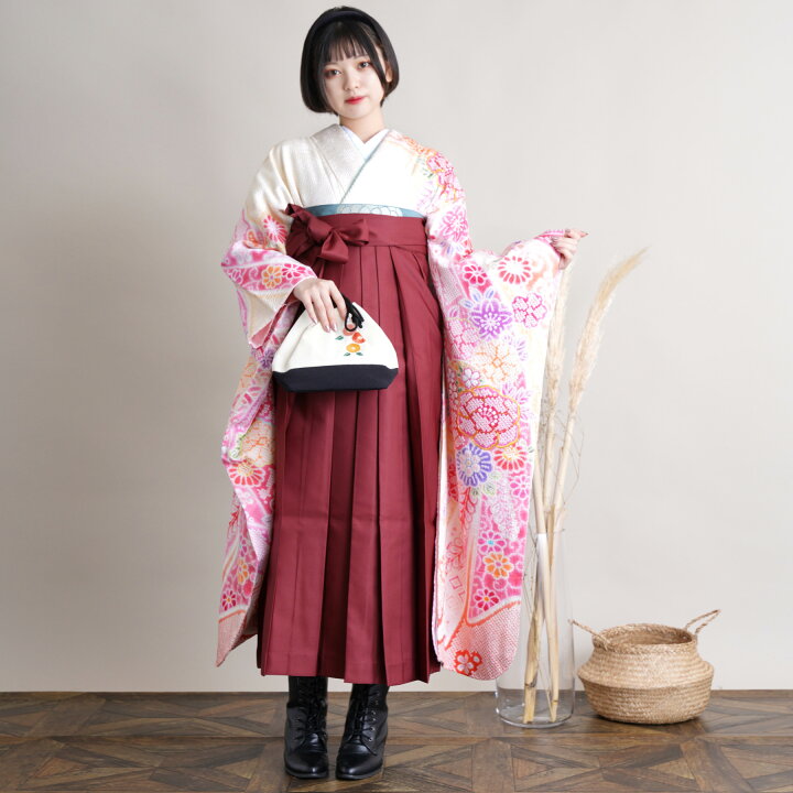 楽天市場】【レンタル】【袴 18点フルセット 白地に花絞り風】 振袖 袴 