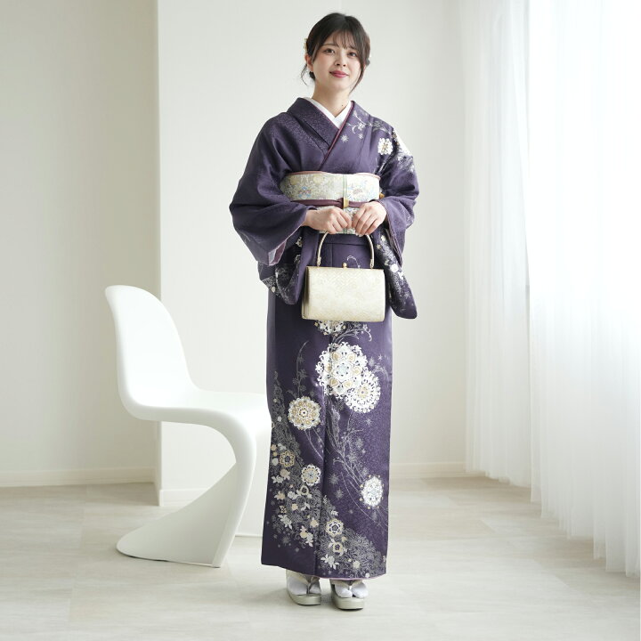 楽天市場】【レンタル 訪問着20点フルセット 深紫に鏡華模様】結婚式  