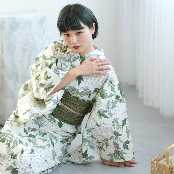 楽天市場】浴衣3点セット（浴衣/帯/下駄） utatane フリーサイズ（身長 
