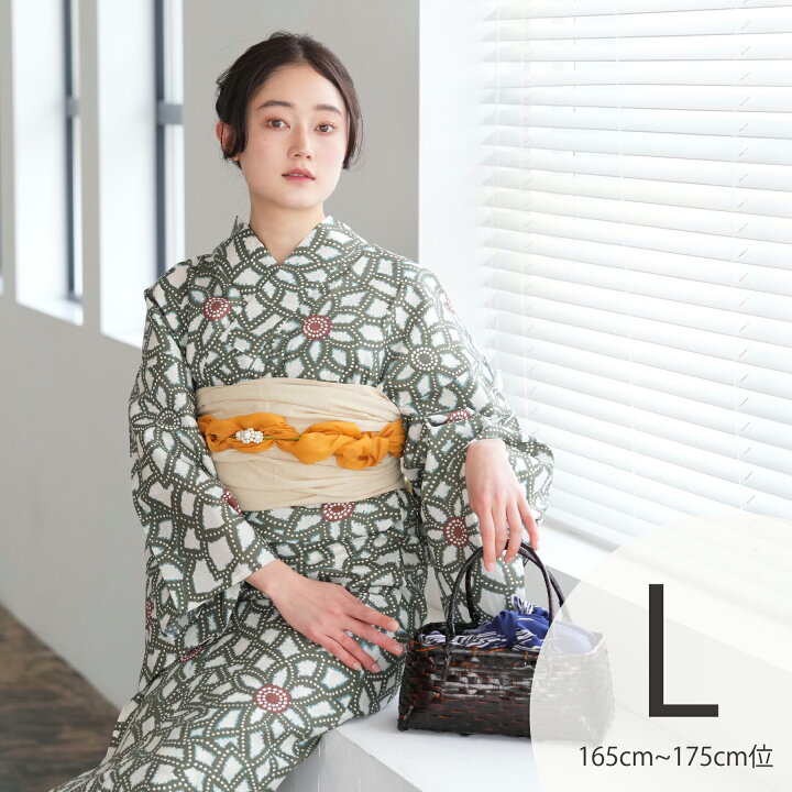 楽天市場】【utatane 高級変わり織 浴衣3点セット グリーンの 