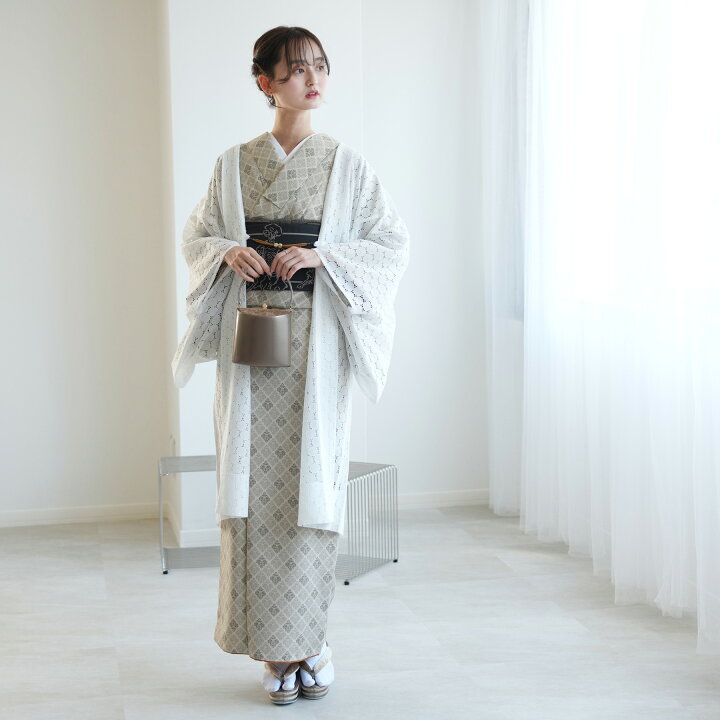 楽天市場】【薄羽織 ニコアンティーク ドット ホワイト】長羽織 羽織  