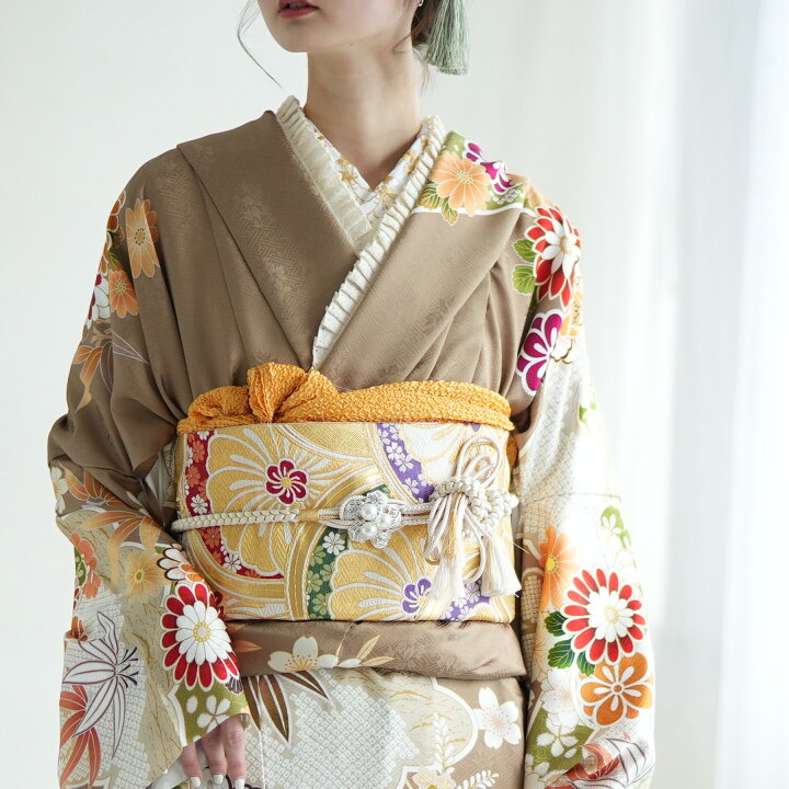 着物 帯 和装 ゴールド 絹 日本 和服
