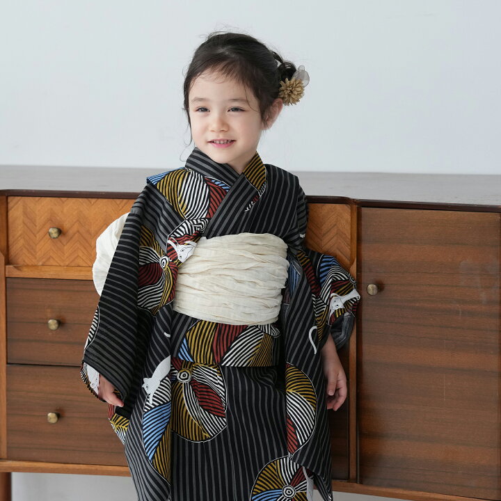 楽天市場】【ニコアンティーク kids 高級変わり織 子供浴衣3点セット 