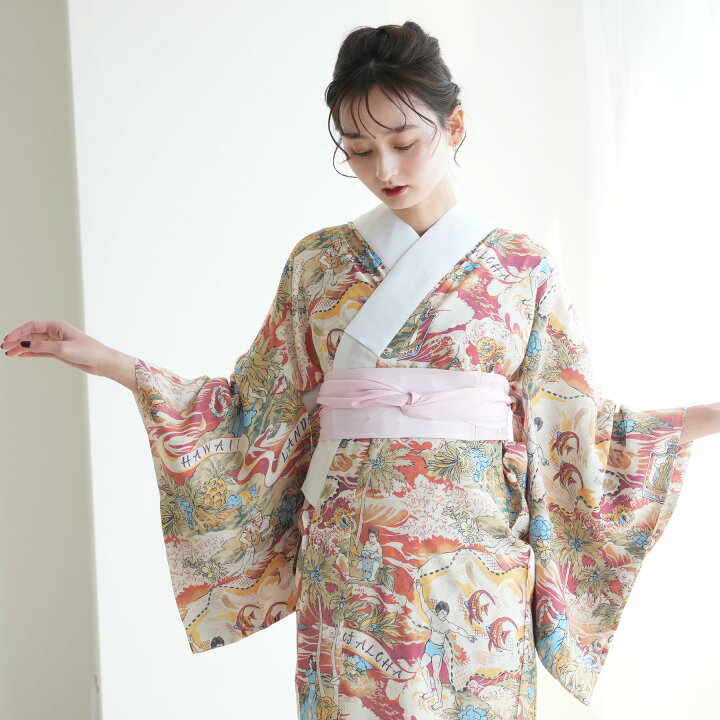 楽天市場】長襦袢 半襟付き 【utatane 長襦袢 単品 ハワイアン 