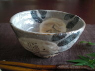 飯碗 ■ 陶芸作家・佐藤和次 鼠志野 椿文 飯碗　ギフト　和食器