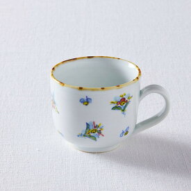 TATA pottery studio(田中大輝) 絵付扇花紋カップ コップ セラミック カトラリー ホワイト アイボリー グレー 白 陶器 陶芸家 作家 京都 タナカ製陶 用の美 茶道具 お買い物マラソン プレゼント ギフト