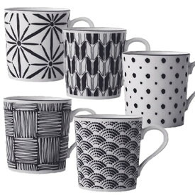 【送料無料：北海道・沖縄・離島は別途送料＋660円】 AWASAKA★（アワサカ) komon マグカップ (麻の葉・矢絣・豆絞・青海波・市松)