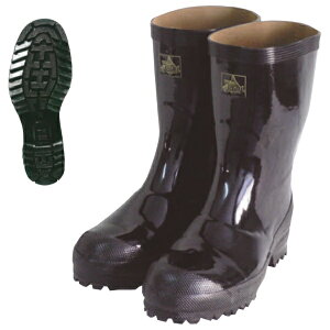 KS安全半長T 24.0cm〜28.0cm 鋼製先芯入り 安全長靴 JIST8101適合品 セーフティブーツ 総ゴム製安全靴 弘進