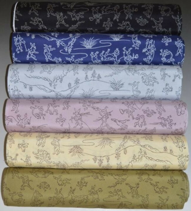 楽天市場】鳥獣人物戯画色襦袢 鳥獣戯画 足さばきの良い精華生地  