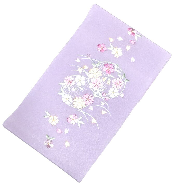 楽天市場】さくら柄刺繍半襟 絹交織 No.3093 薄紫色 日本製 色刺繍半襟 