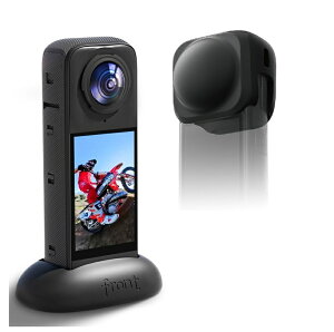 【2点セット】Insta360 インスタ360 X5 / X4 対応 シリコン保護カバー&滑り止め卓上スタンド 耐衝撃 レンズ保護 自撮り対応 立てて収納 卓上設置に便利