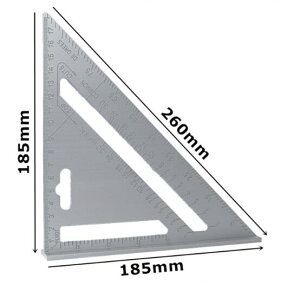 三角定規 90角度定規 直角定規 アルミ合金 木工ツール 小型 軽量 7インチ