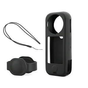 Insta360 X4 Air �P�[�X �����Y�J�o�[ �X�g���b�v 3�_�Z�b�g �V���R���P�[�X �ی�P�[�X Insta360 X4 Air�Ή� �����Y�ی�J�o�[ �����h�~�X�g���b�v ���h�~ �ϏՌ� �h�o �J�����ی�J�o�[ �A�N�Z�T��