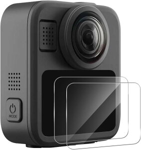 2�� GoPro MAX2 �ی�t�B���� �K���X�� 9H �C�A�h�~ ������ �����z�� ����0.3mm 2.5D �t���ی�t�B���� �S�[�v�� �}�b�N�X�c�[