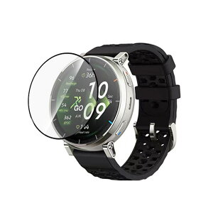 2�� Amazfit Active 3 Premium �t�B���� PET������ �ی�t�B���� �A�}�Y�t�B�b�g �A�N�e�B�u3 �v���~�A�� �t���ی�t�B���� �����ߗ� �����x�^�b�` �C�A�[�� �����z�� �L�Y�h�~ �ϏՌ� ��U�h�~ �ȒP