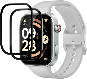 2�� Redmi Watch 6 Watch6 3D�ȖʃJ�o�[ �S�ʕی� �ی�t�B���� PET������ �A�N�Z�T���[ ��ʕی� �X�}�[�g�E�H�b�` Redmi Watch 6 Watch6�Ή� ���h�~ �w��h�~ �����ߗ� �C�A�h�~ �\�t�g�t�B���� �\��t��