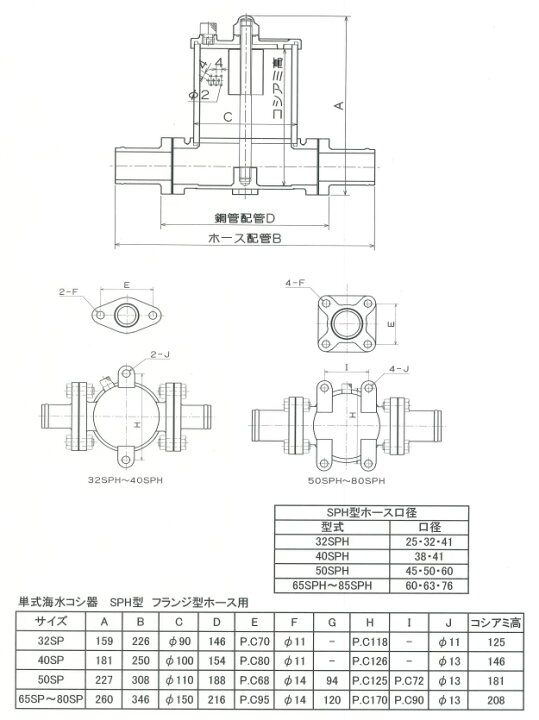 楽天市場】海水こし器 80SPH 口径：60mm フランジ型ホース用 単式海水  