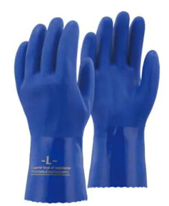A-208 ブルー PVCオイルレジスタントグローブ 3双組 おたふく手袋 土木作業 自動車整備 機械加工作業