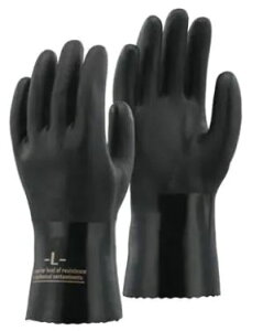 A-208 ブラック PVCオイルレジスタントグローブ 3双組 おたふく手袋 土木作業 自動車整備 機械加工作業