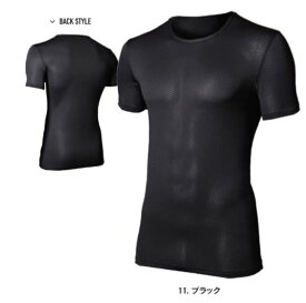 JW-521 11.ブラック BTデュアル3Dファーストレイヤー ショートスリーブクルーネックシャツ おたふく手袋 吸汗 速乾 消臭 汗対策 オールシーズン