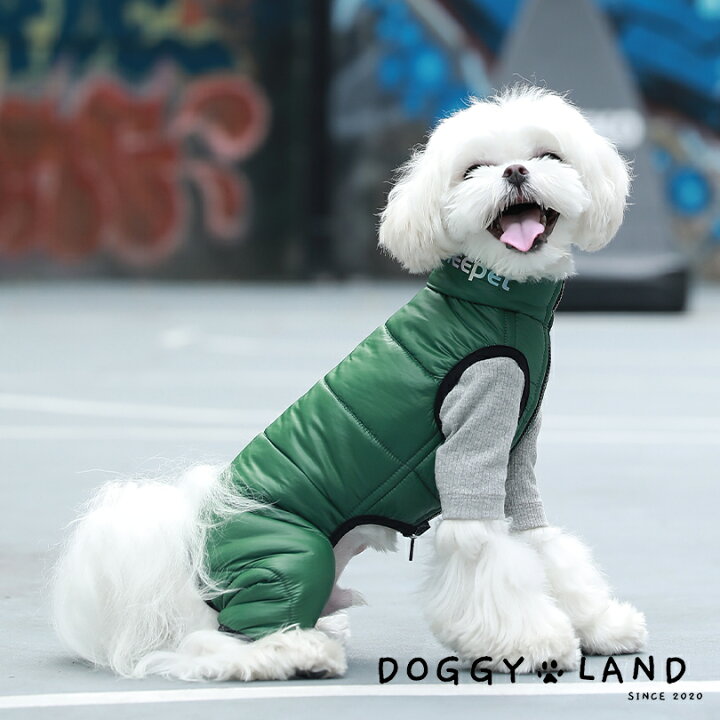 楽天市場 犬服 ドッグウェア ベスト 犬 服 犬の服 Cheepet チーペットドギーランド Doggyland ダウン 秋冬 冬 送料無料 おしゃれ かわいい ブランド チワワ ミニチュアダックス トイプードル ダックス ダウン つなぎ フワフワ 防寒 カバーオール ジャンパー 抜け毛対策