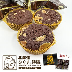 ひぐま、降臨。ショコラブラウニー 6個入 北海道 個包装 お土産 一口サイズ 濃厚ブラウニー 準ショコラ チョコレート ココア