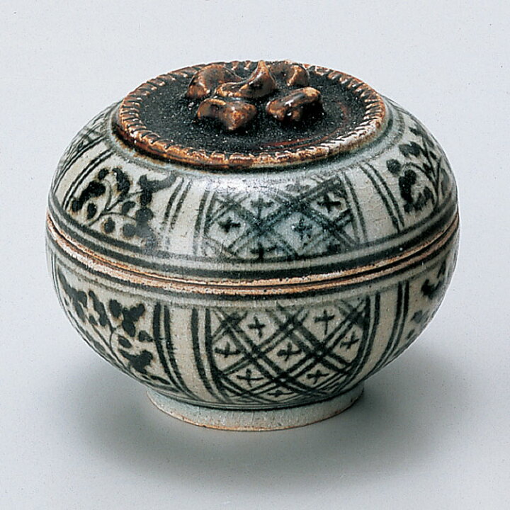 楽天市場】茶道具 香合宋胡録 柿香合 鉄絵 タイ製 : お茶・茶道具 