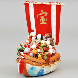 ポイント3倍以上（楽天カード利用） 茶道具 置物 ちりめん置物　鈴なり宝船 十二支 ※各干支の位置は自由に変更可能 干支 巳（み、蛇、へび）