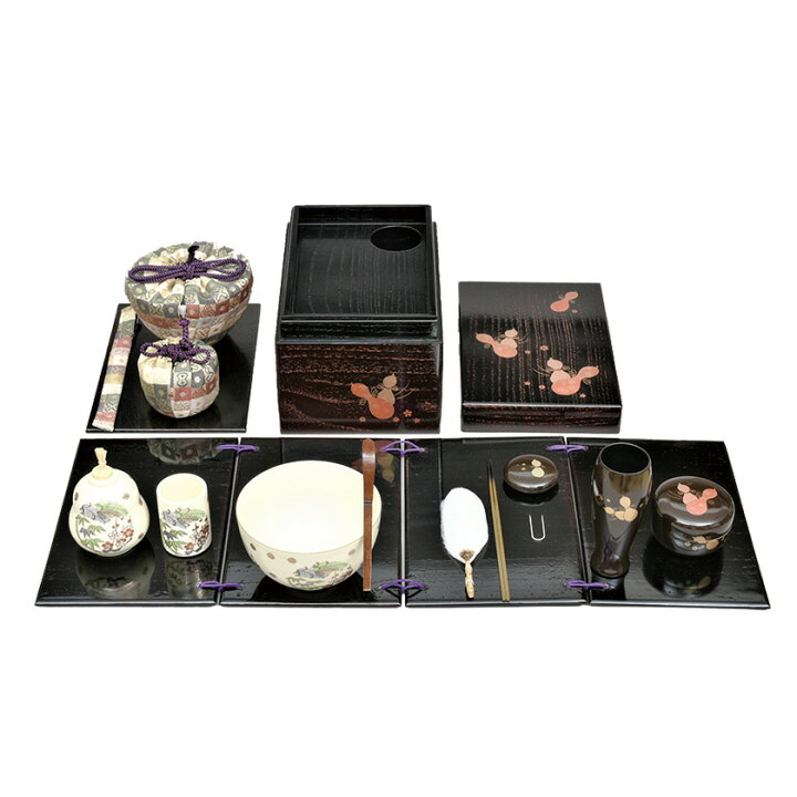 楽天市場】茶道具 茶箱（ちゃばこ）セット 茶箱セット一式 溜掻合  