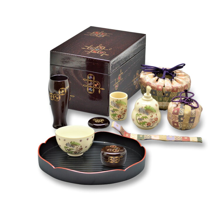 楽天市場】茶道具 茶箱（ちゃばこ）セット 茶箱セット 花手前一式 溜 