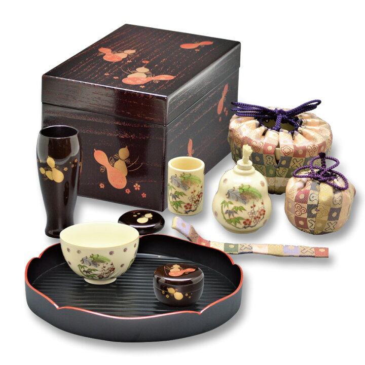 楽天市場】茶道具 茶箱（ちゃばこ）セット 茶箱セット 花手前一式 溜 