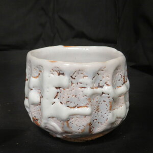 ポイント3倍以上(楽天カード利用) 茶道具 抹茶茶碗(まっちゃちゃわん) 絵志野 シノギ 茶碗 信楽焼 灰塚窯 木戸 貞昭