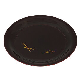 ポイント3倍以上（楽天カード利用） 茶道具 盆（ぼん） 溜漆丸盆 松葉蒔絵 樹脂製