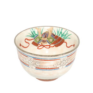 ポイント3倍以上(楽天カード利用) 茶道具 抹茶茶碗(まっちゃちゃわん) 茶碗 色絵 兜 加藤 永山 端午の節句 こどもの日
