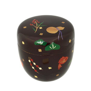 ポイント3倍以上(楽天カード利用) 茶道具 薄茶器(うすちゃき) 溜塗中棗 吉祥蒔絵 (内梨子地) 樹脂製 東雲