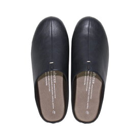 スリッパ room's ルームズ LL 27.5-28.5cm（ネイビー ブラック）[ ルームシューズ 室内履き オフィス 合皮 フェイクレザー 無地 ユニセックス メンズ 黒 茶 フロンティア rooms GOOD DESIGN AWARD ]**S**