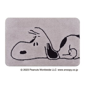 SNOOPY 洗える 玄関マット 日本製『おすわり フェイスアップ のんびり ジョークール』約45×70cm[ スヌーピー グッズ インテリアマット フックマット ベッドサイド ミニラグ オリジナル 北欧 おしゃれ 可愛い 室内] ベージュ グリーン グレー ブルー