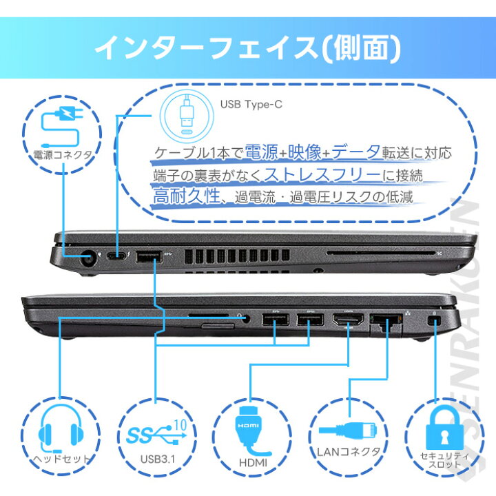 楽天市場】中古 ノートパソコン 14インチ Corei5 第8世代 SSD256G 最大 