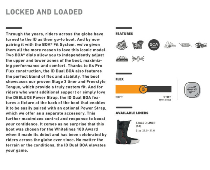 楽天市場】24-25 DEELUXE ディーラックス ID DUAL BOA アイディー  