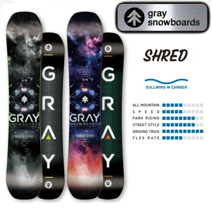 楽天市場】23-24 GRAY SNOWBOARDS グレイ SHRED シュレッド グラトリ 