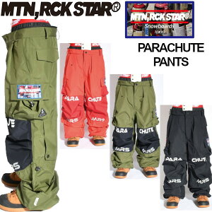 25-26 MTN.ROCK STAR �}�E���e�����b�N�X�^�[ PARACHUTE PANTS FIERY L�T�C�Y �p���V���[�g �p���c 3Layer SNOWBOARD MOUNTAIN ROCK STAR 2025-2026