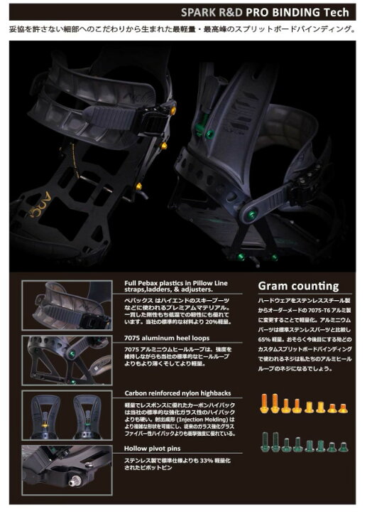 楽天市場】SPARK R&D 24-25 ARC ST PRO Splitboard Bindings アーク ST 