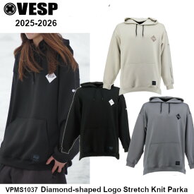 25-26 VESP べスプ VPMS1037 Diamond-shaped Logo Stretch Knit Parka BK GR IV スノーボード ウエア 撥水 パーカー メンズ レディース スノー ウェア SNOWBOARD 正規販売店 2025-2026