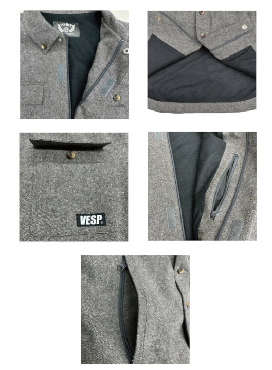 楽天市場】23-24 VESP べスプ VPMJ1039 Tweed Wool Shirts Jacket 